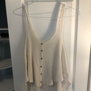 White Knit Hi-Lo Swimsuit Cover